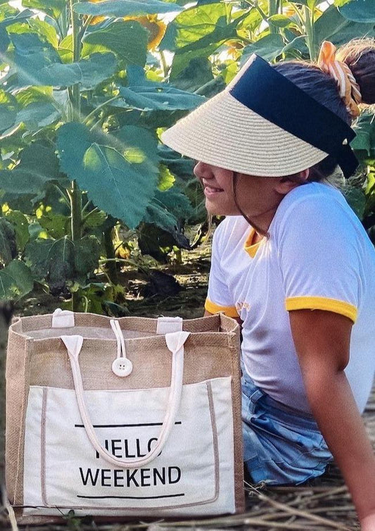 HELLO WEEKEND TOTE - IVORY - The Glow Hous